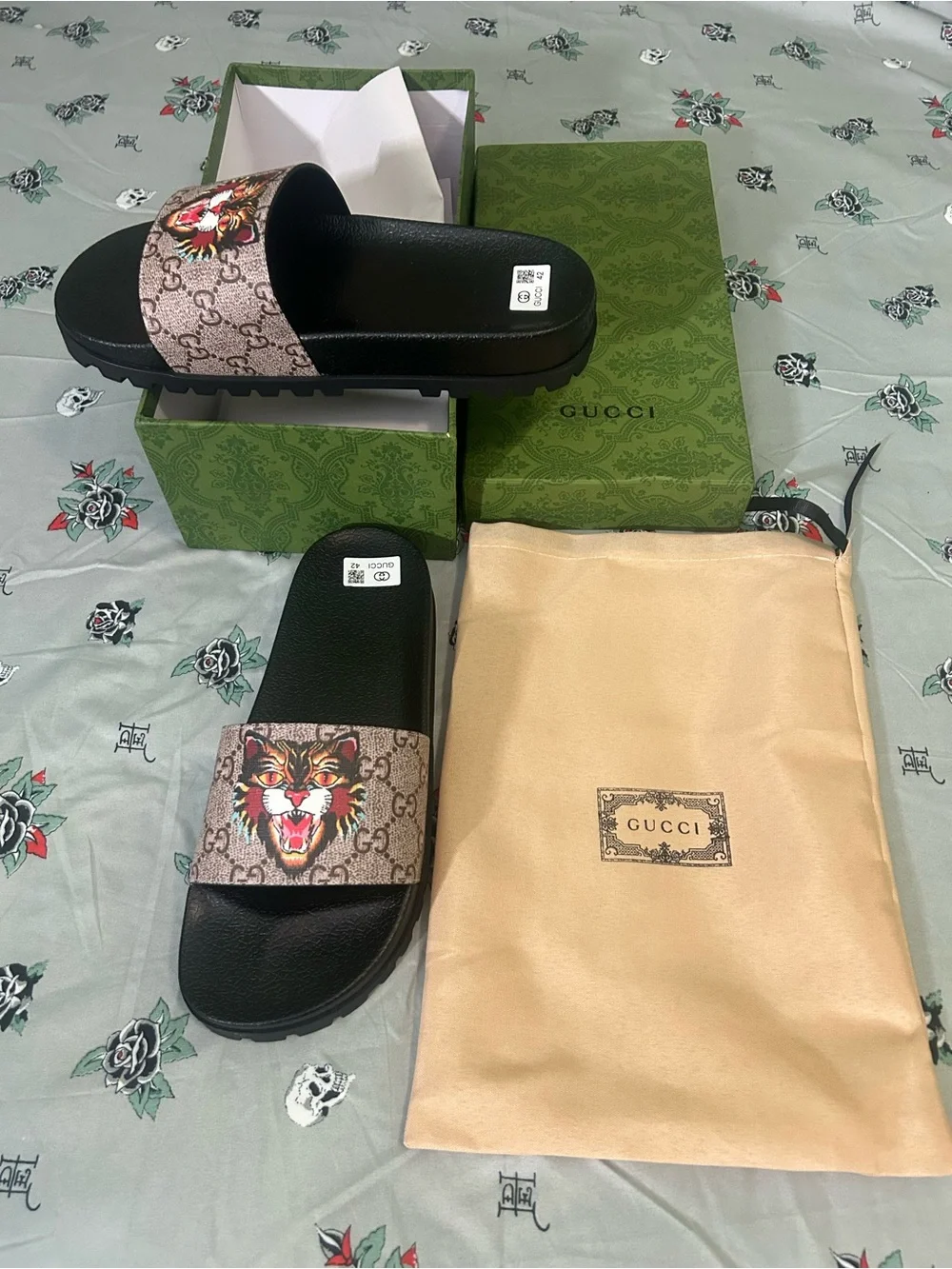 Gucci Slides with Box and Dust Bag